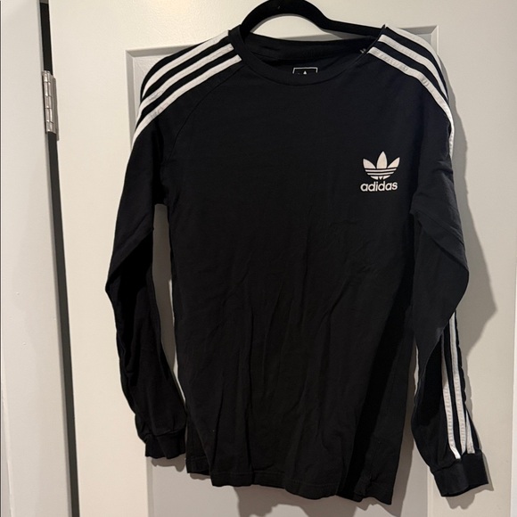 adidas Other - Adidas Black Crewneck with White Sleeve Stripes